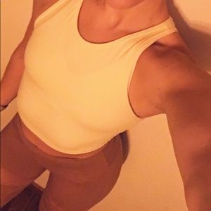 Yellow buff bunny crop top